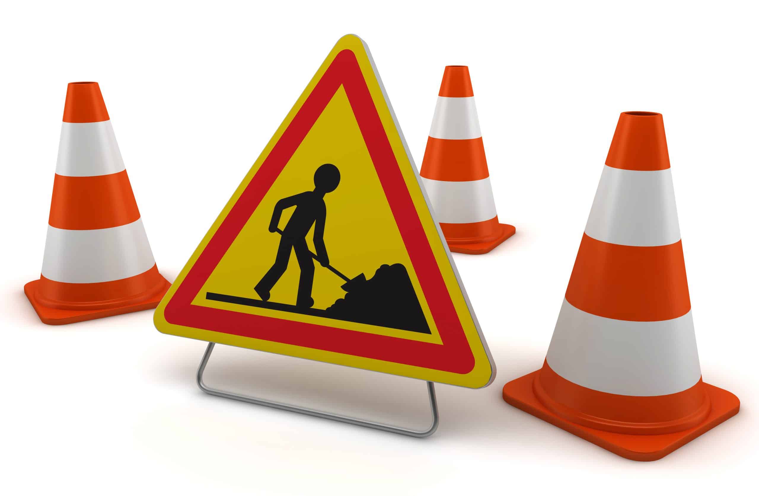 Signalisation de chantier sur fond blanc 1