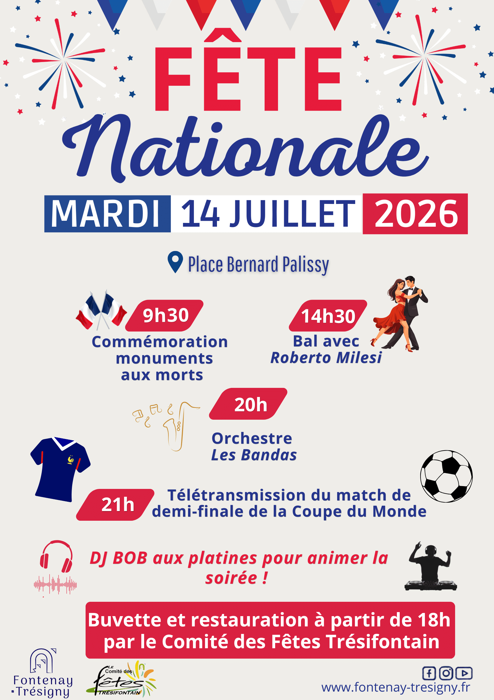 Bleu Blanc et Rouge Moderne French Days Soldes Promo Poster (Affiche) (1)