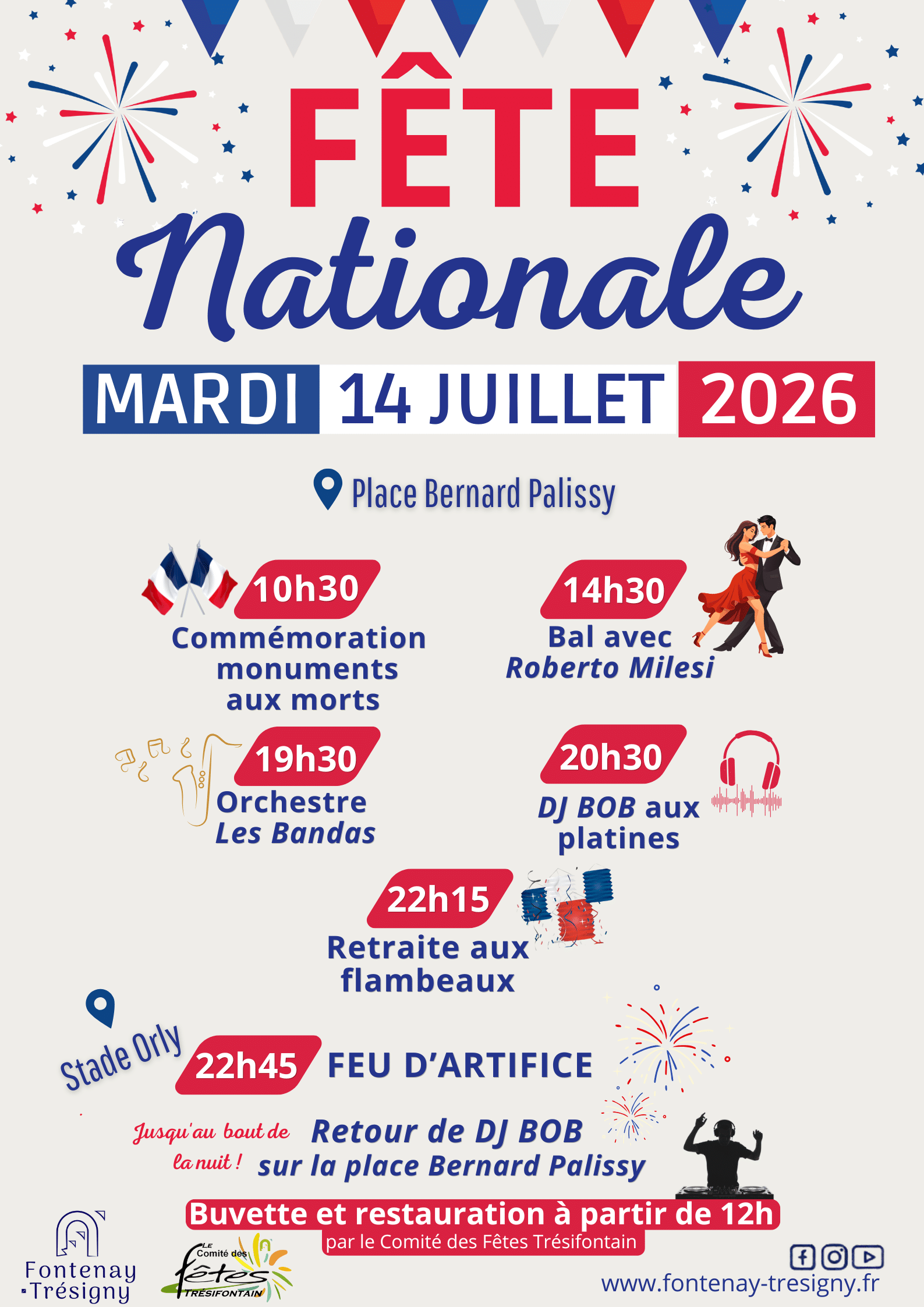Bleu Blanc et Rouge Moderne French Days Soldes Promo Poster (Affiche)